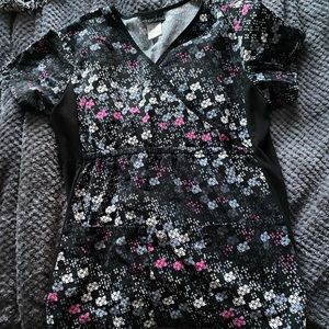 Patterned Nursing Scrub Top